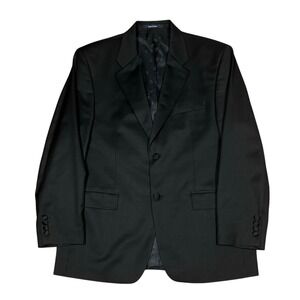 Vtg Ralph Ralph Lauren 42R‎ Black Wool Men's Two-Button Blazer Sport Coat Jacket